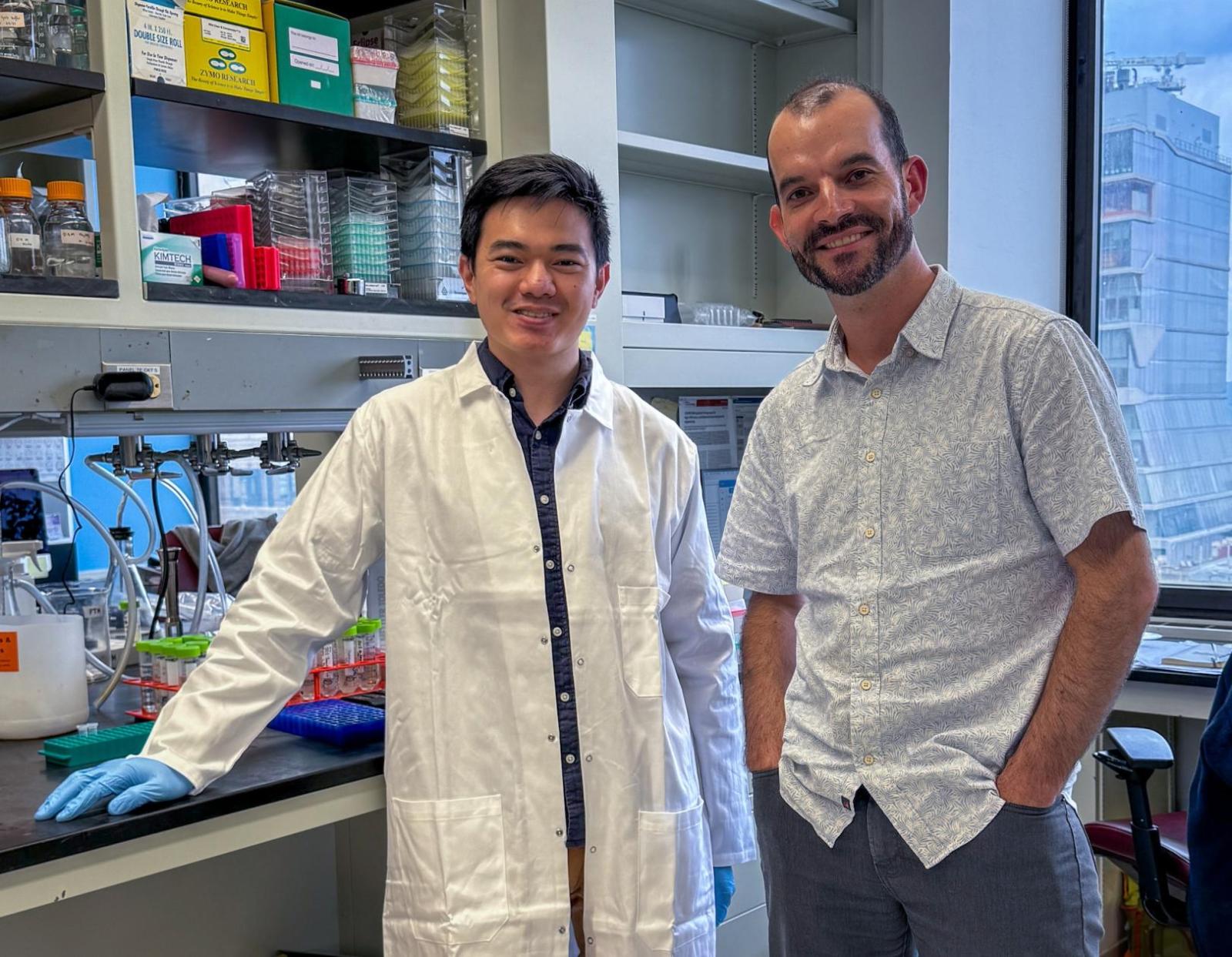 Stephen Tang and Samuel Sternberg in the lab